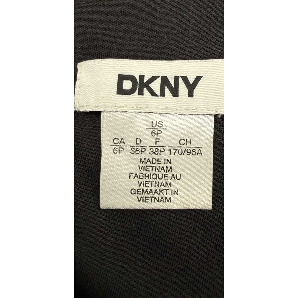 DKNY Zebra Print Midi Dress 6P Petite NWT Belted Black Ivory 3/4 Sleeve Stretch - Picture 5 of 11